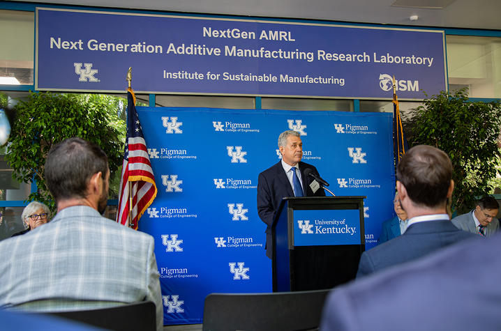 A ribbon cutting ceremony marks the opening of the Next Generation Additive Manufacturing Research Laboratory (NextGen AMRL).