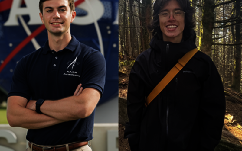 From left: Asa O'Neal and Harrison Yang. The Wildcats were selected from a pool of 1,353 undergraduates nominated by 446 institutions. Photos provided.